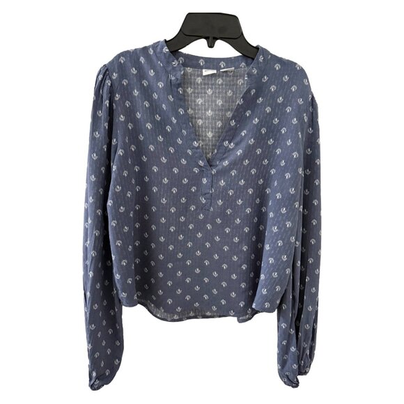 Melrose and Market Blue Printed Boho Blouse - Picture 1 of 2